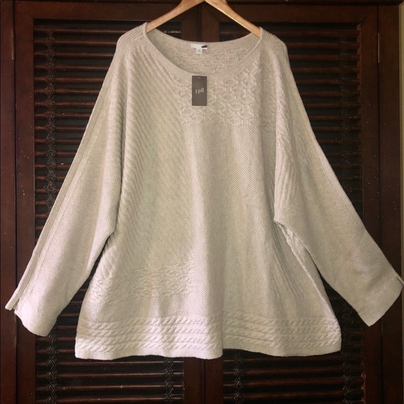 J. Jill Sweaters - NWT 4X J.Jill Oatmeal Sweater Tunic Mixed Knit 3X